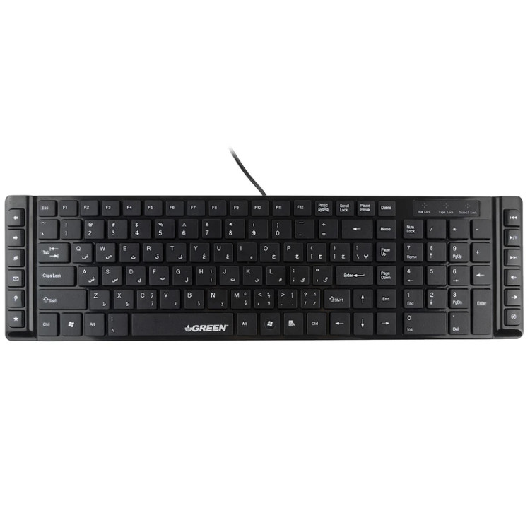 Green GK-301 Keyboard With Persian Letters
