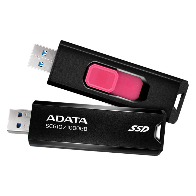 اس اس دی اکسترنال ای دیتا مدل SC610 با ظرفیت 1 ترابایت، رابط USB 3.2 Gen2، سرعت خواندن 550 MB/s و نوشتن 500 MB/s، مناسب برای Windows و macOS